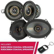 Kicker 51KSC3504 3.5-Inch Coaxial Speakers & 51KSC6804 6x8-Inch Coaxial Speakers
