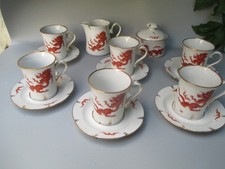 Mokka/ Kaffeeservice von  PGH  , Mingdrache , Hofdrache, 6 Pers. Milchk&auml;nnchen