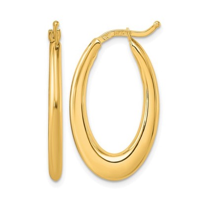 Creolen 14 Karat Gelbgold poliert 2,6 mm ovale Form