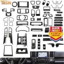 62PCS Carbon Fiber Full Set Interior Decor Cover Trim Kit For Ford F-150 2015-20
