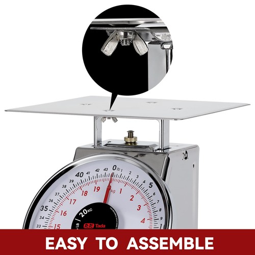 44 LBS Stainless Steel Mechanical Kitchen Scale Heavy Duty Portion-Control Fo... - Picture 2 of 9