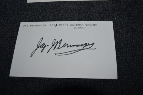 Jay Berwanger signed 3x5 Karteikarte 1935 University of Chicago D:2002