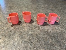 Tupperware Miniature Coffee Cups Kids Play Set. Vintage. Set Of 4