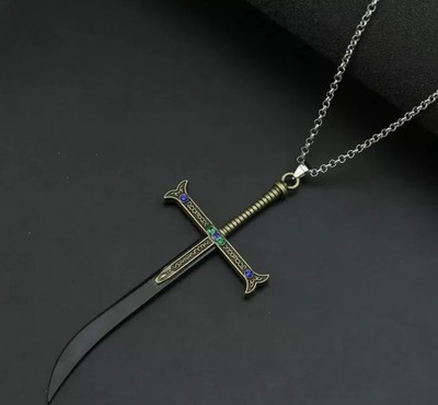 One Piece Schwert Sword Mihawk Falkenauge Halskette Kette Anime Manga Cosplay DE