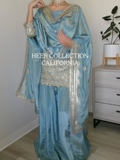 Stylish Heavy Pure Vichitra Silk Sharara Suit With Dupatta For Wedding  Party