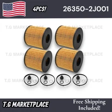 4PC OE Spec Engine Oil Filter and Gasket Set Fits Hyundai P/N: 26350-2J001