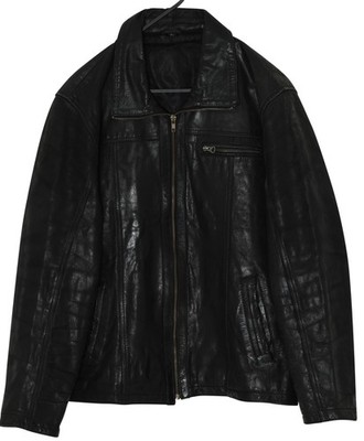 1980s 90s Fully Cut Leather Jacket with Set-In Sleeve, Turn-Down Collar, Germany