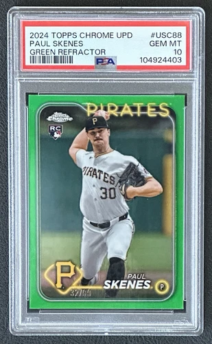 2024 Topps Chrome Update #USC88 Paul Skenes GREEN REFRACTOR /99 PSA 10 RC Rookie