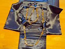 Stauer Paperclip Necklace and Bracelet gold and silver color