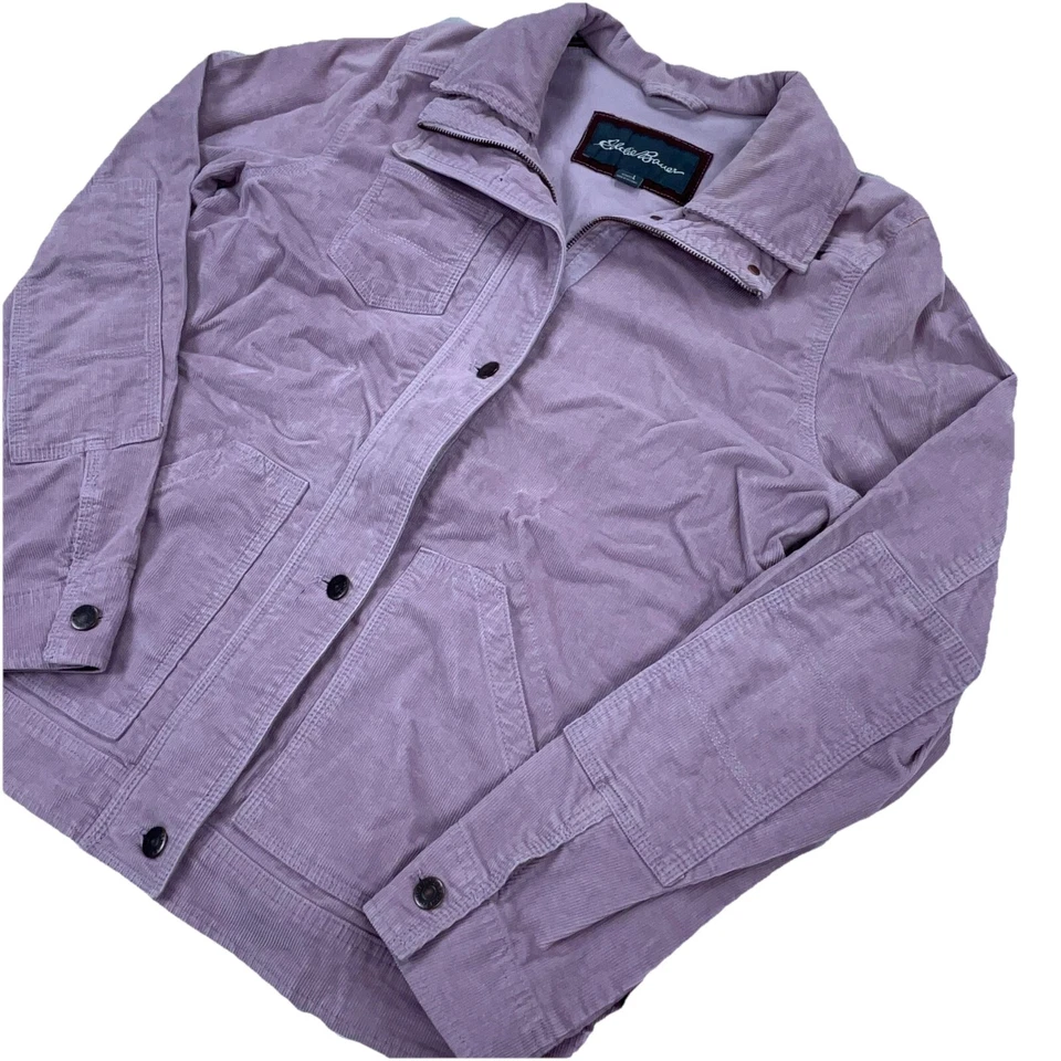 Chaqueta Eddie Bauer Mujer Grande Púrpura Pana Cazadora Sin Forro Corteza Motociclista * Foto 2 de 4