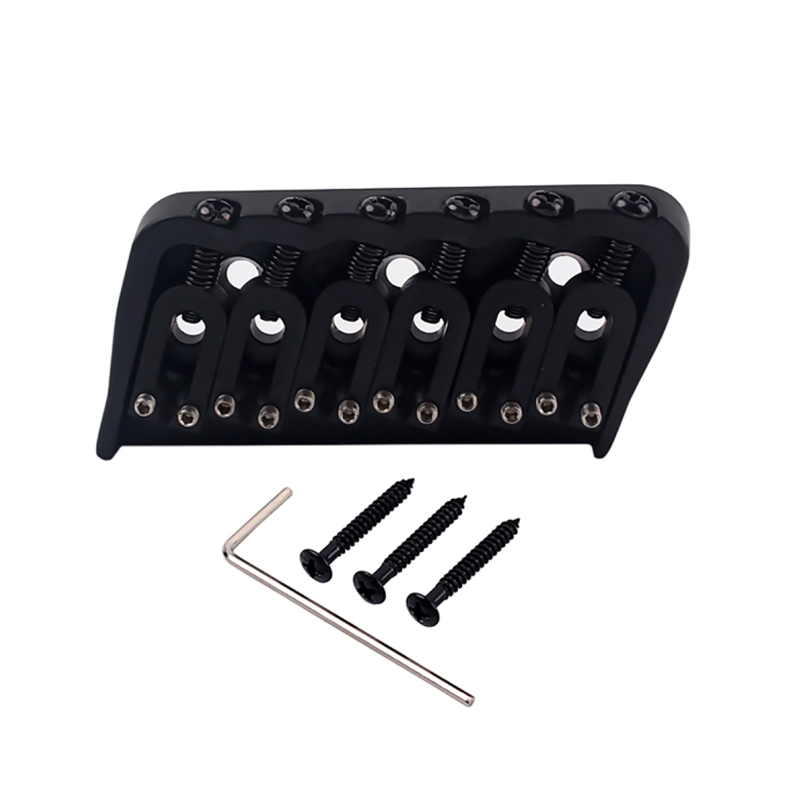 Metal 6 String Multi-Scale Hard Tail Fixed Guitar Bridge for Fanned Frets