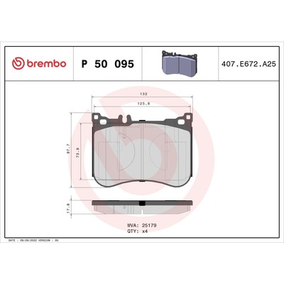 Bremsbelagsatz BREMBO P 50 095