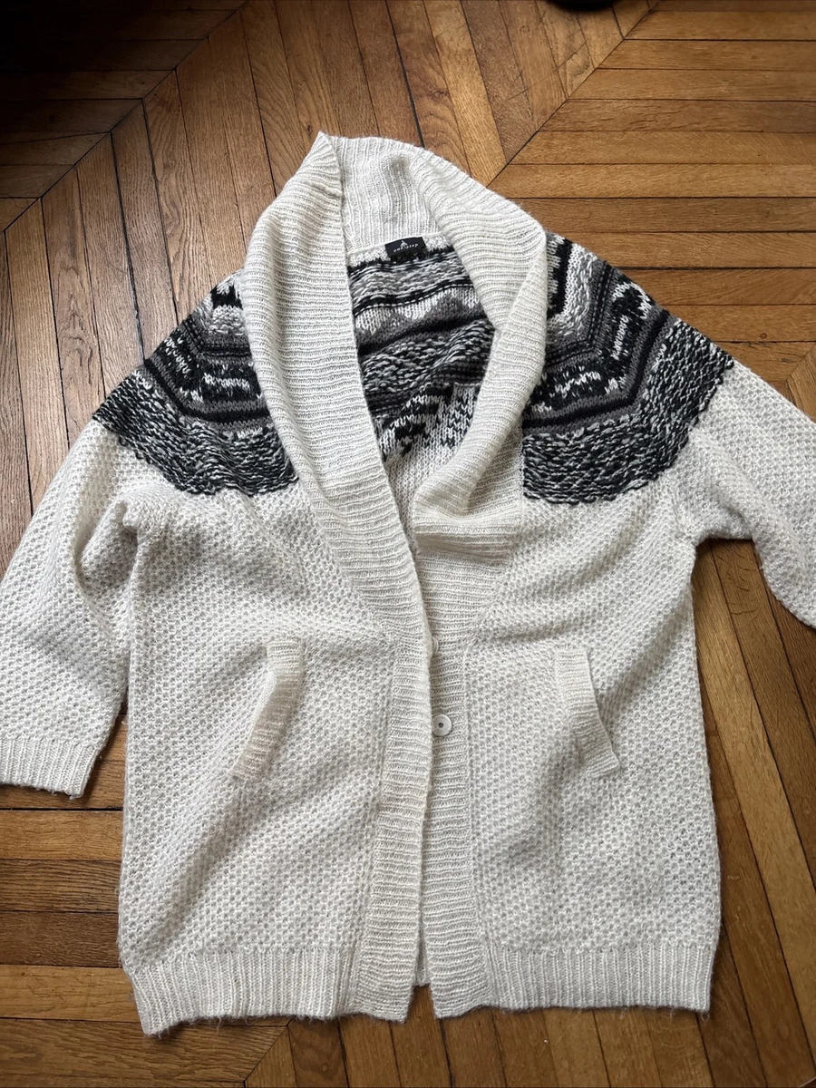 Gilet Cardigan BEL AIR - Laine & Soie - Taille 38/40 - Noir - État Comme Neuf