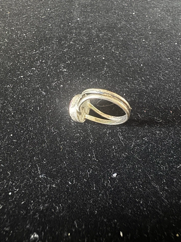 粉红色罗敦石戒指纯银 5 码小指戒指 — 第 4/4 张图片