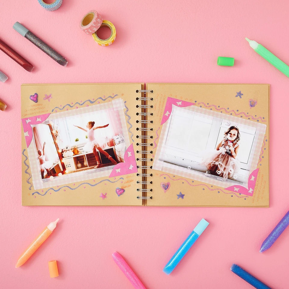 80 Pages Hardcover Kraft Scrapbook Albums, Multi-Purpose Brown Paper Notebook - Image 4 of 4