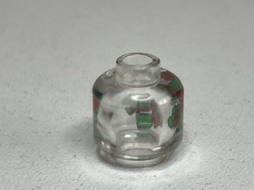 Lego Minifigure Head with Red Strawberries Green Pattern Trans-Clear Belville