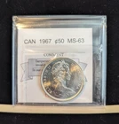 1967  Coin Mart Graded Canadian,  ¢50 Cent, **MS-63**