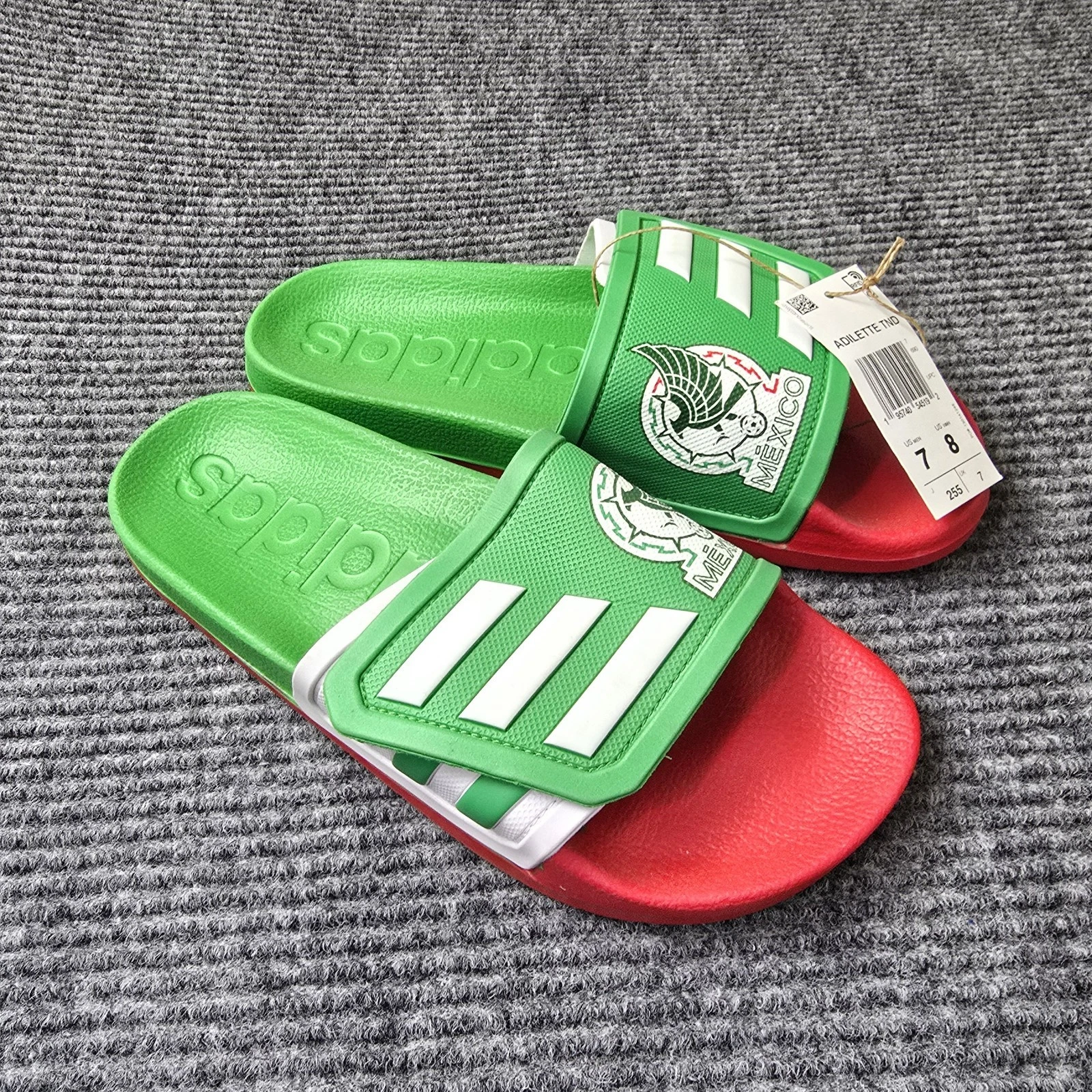 Adidas Adilette TND Mexico Verde Bianco Rosso Slides Uomo Taglia 7 Nuove Calcio