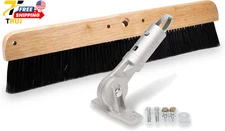 36 Inch Horsehair Concrete Broom TSPBBRKT Push Button Handle Adapter FREE SHIPPI