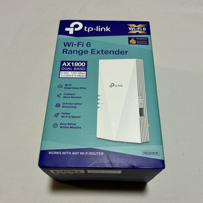 TP-LINK RE600X AX1800 Wi-Fi 6 Dual-Band Range Extender, Ethernet, White