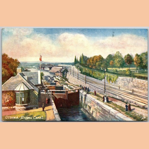 Postcard Ottawa Rideau Canal Scenic View Canada 1908