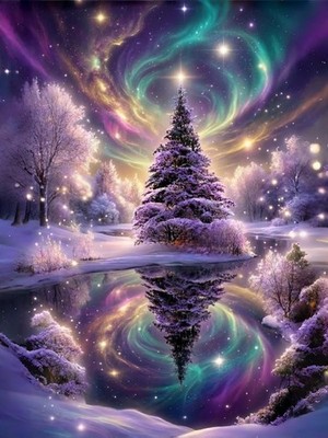 Starry Night Diamond Art Kits for Adults,Tree Landscape 5D Diamond Painting K...