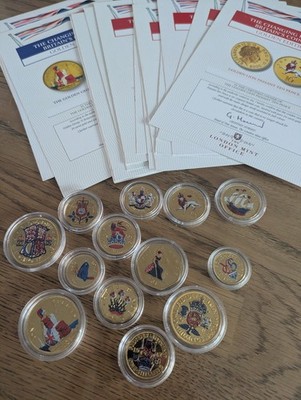 London Mint Changing Face of Britains Coinage Gold Plated Colour Circulated Coin
