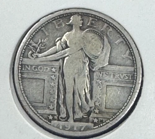1917 Type 1 Standing Liberty Quarter, Circulated XF Silver Quarter