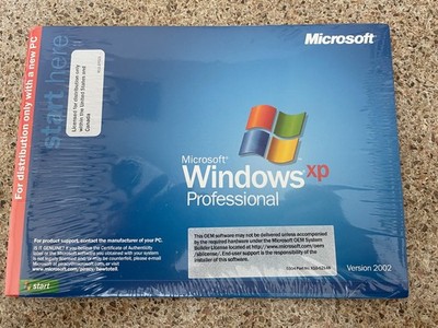 Microsoft Windows XP Professional Edition 2002 Sealed - No Key Code