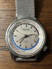 Vintage 1964 Seiko World Time 6217-7000 Automatic 17 Jewels Linen Dial Japan