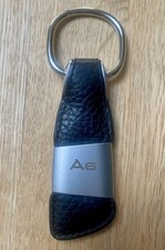 Genuine Audi A6 Keyring Black Leather Brand New No Box.