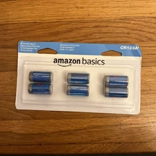 CR123A Amazon Basics 3V Lithium Batteries (6 Pack) NEW Open Packaging