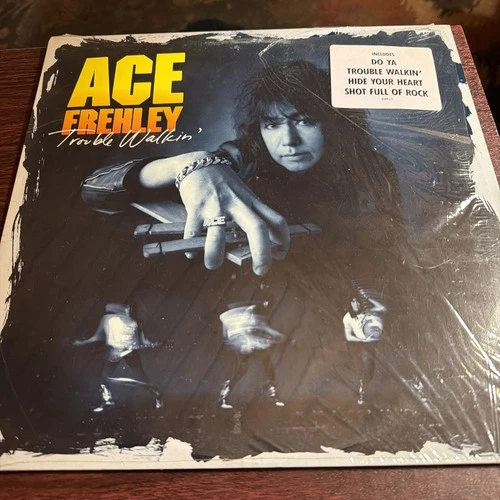 ACE FREHLEY Trouble Walkin' 1989 LP KISS HARD ROCK HEAVY METAL ORG PRS VINYL