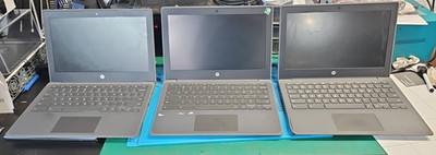 LOT 3 HP Chromebook 11A G8 EE 11.6  AMD A4 9120C 1.6GHz CPU 4GB 32GB BOOTS AS IS