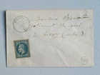 Antique 19th Century Flogny Envelope - Dawn Stamp Rural Gold Stamp 20c Napoleon 3