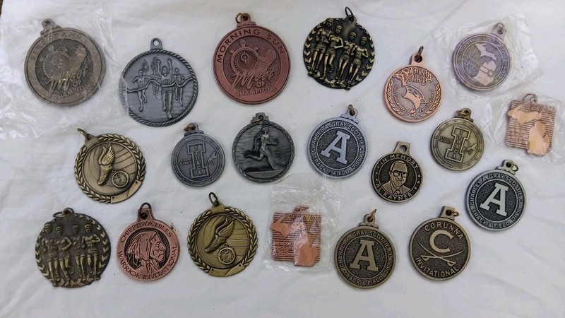 Track & Field Medal Lot, Multicolor Vintage Medallions