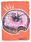 PINK DONUT | original ACEO art card | acrylic and ink — photo 1