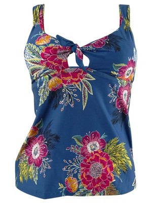 Soluna Women's Over the Moon Printed Tankini Swim Top Swimsuit (XL, Cosmo)