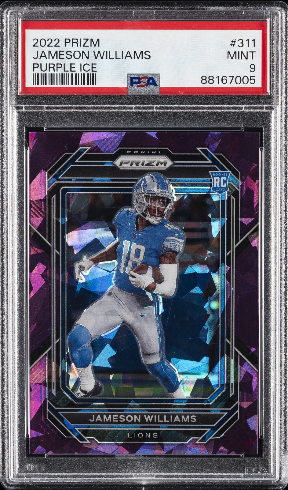 2022 PANINI PRIZM PURPLE ICE #311 JAMESON WILLIAMS 90/225 PSA 9