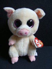 NWT TY Beanie Boos 6" PIGGLEY Pig Plush Boo Purple Sparkly Eyes Glitter 2016 NEW