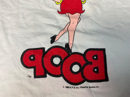 Betty Boop Vintage 1988 White T-shirt Front & Back Print Stedman Tag Adult Xl - Picture 10 of 10