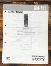Sony RM-756 Remote Control Service Manual Original 
