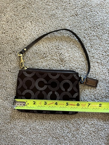 Coach Madison Wristlet Small Signature Monogram Brown Coin Purse - Picture 6 of 7