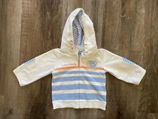 MAYORAL NEWBORN~NWT~Full Zip-Up Hooded Jacket~Baby's size 2-4 Months~Striped~NEW