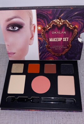 Okalan Makeup Set Eyeshadow Compact Powder Blush 7 color