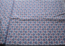1577 1 yd 1970's cotton fabric, patriotic red/white/blue anchors and stripes