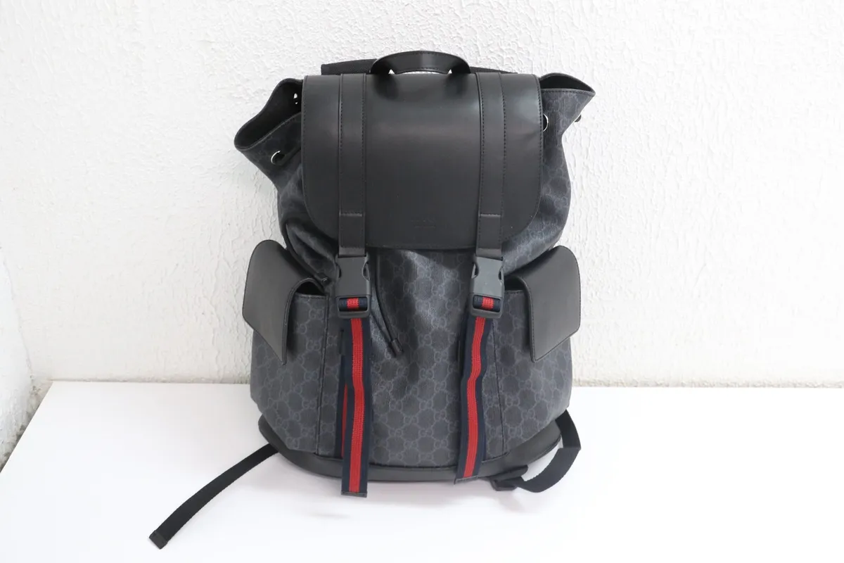 Gucci GG Black Supreme Backpack 495563