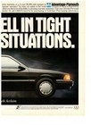 Plymouth Acclaim Vintage 1993 Print Ad Handles Well in Tight Financial Two Page