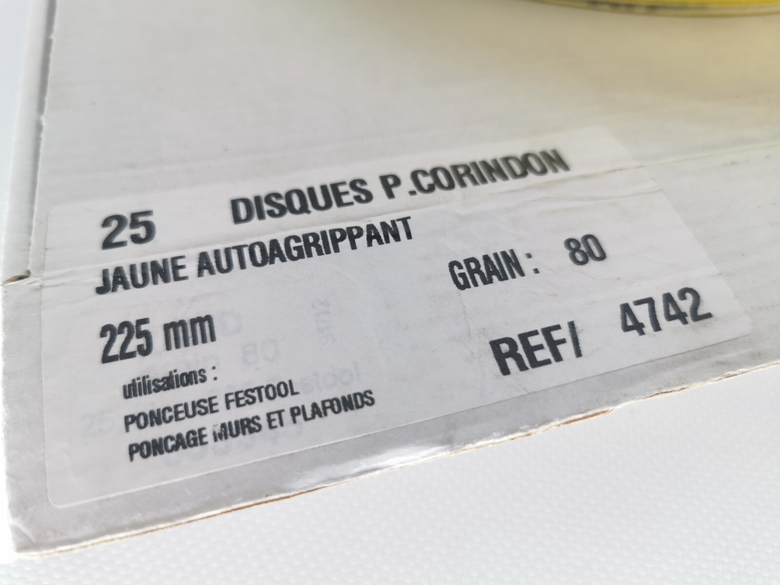 Festool Planex disques corindon 225mm consommable rénovation maison