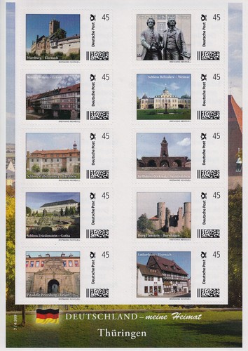 Bundesrepublik 10er Bogen Briefmarke Individuell Heimat 16 Bundesländer Auswahl - Bild 18 von 18